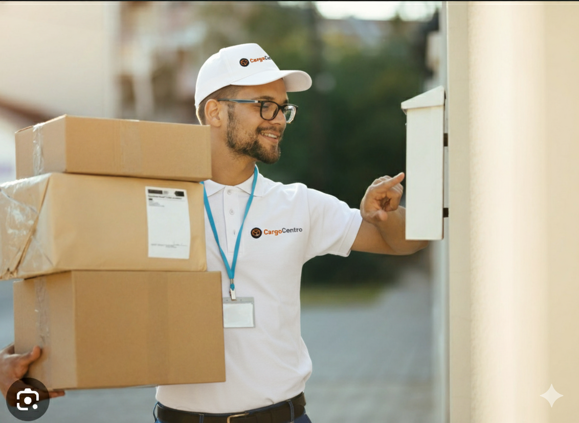 Persona entregando un paquete